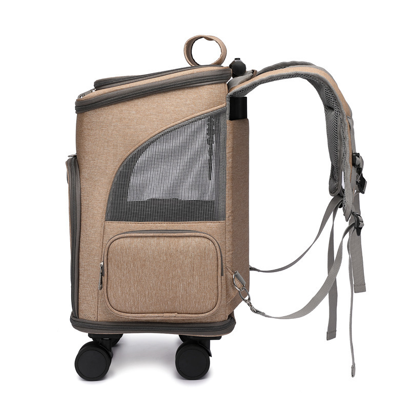 Introducing the Portable Folding Trolley Pet Backpack - the perfect solution for pet owners on the go! With its lightweight and compact design, this backpack not only provides convenience but also ensures your pet's comfort. Take your furry friend on all your adventures with ease and style!