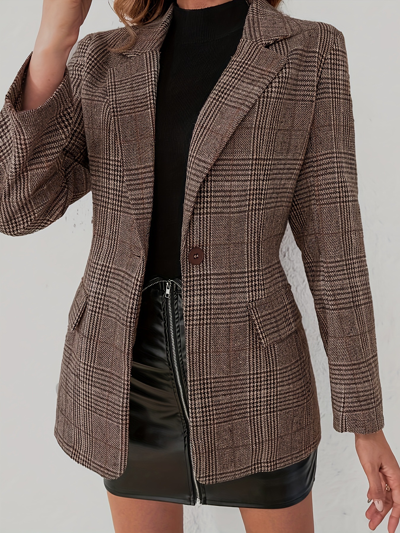 Plaid Lapper Jacket close-up detail