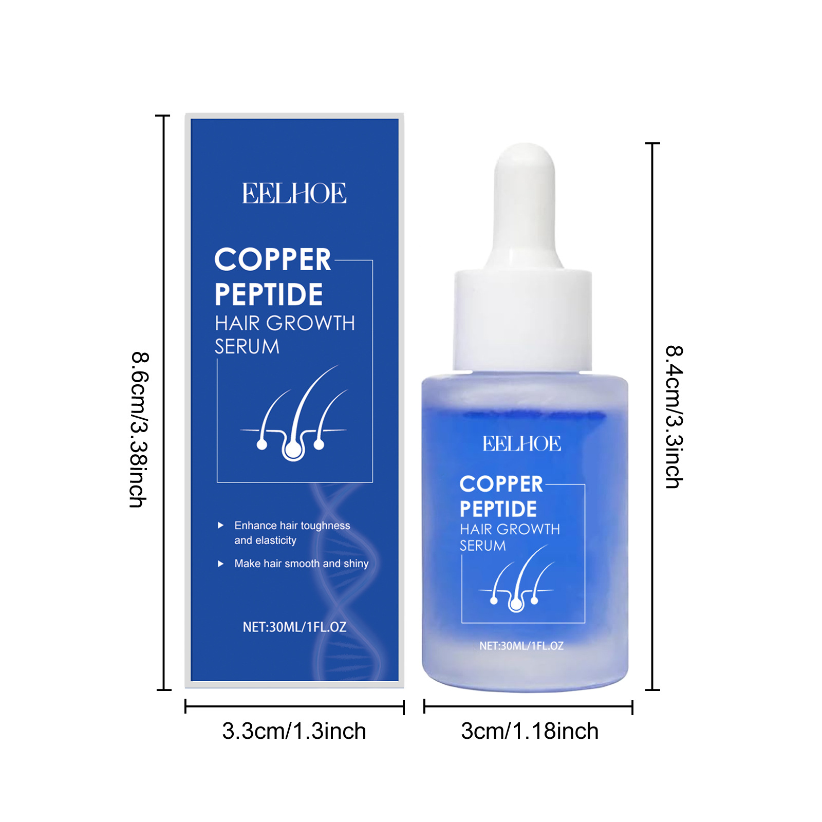 Essence capillaire peptides de cuivre bleu