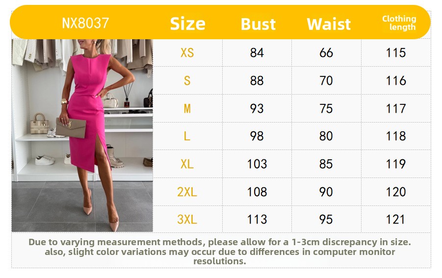 Luxe Split Slim Midi Dress front view