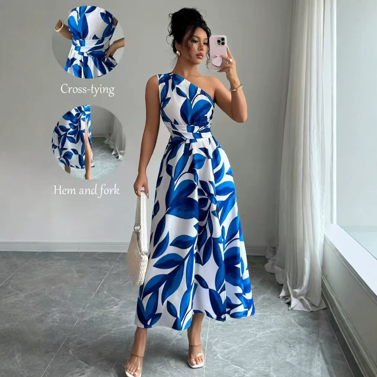 Elegant Split Maxi Dress - Side View