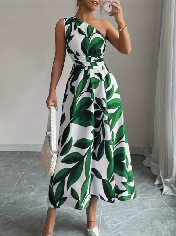 Elegant Split Maxi Dress - Red