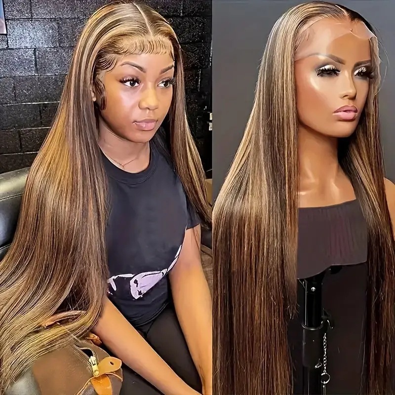 Perruque lace front mi-longue - Vue frontale