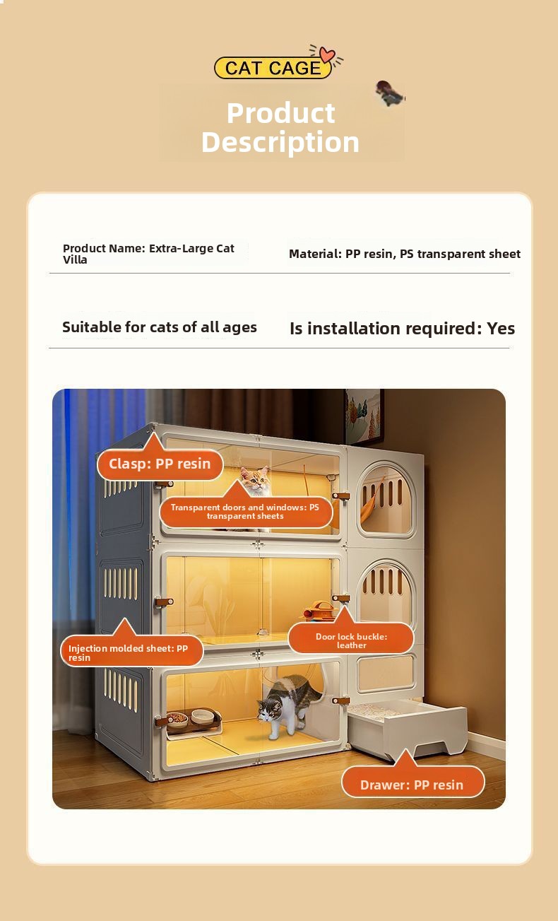 Drawer-Style One-Room Cat Villa