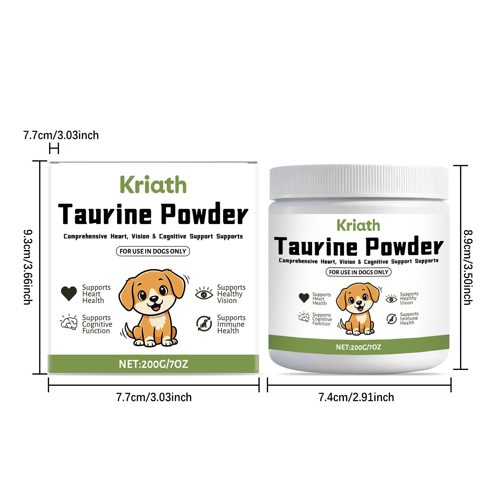 Kriath Taurine Powder For Dogs—A Gentle Formula That Nurtures Your Dog’S Well-Being, Providing Essential Daily Nutritional Care.
