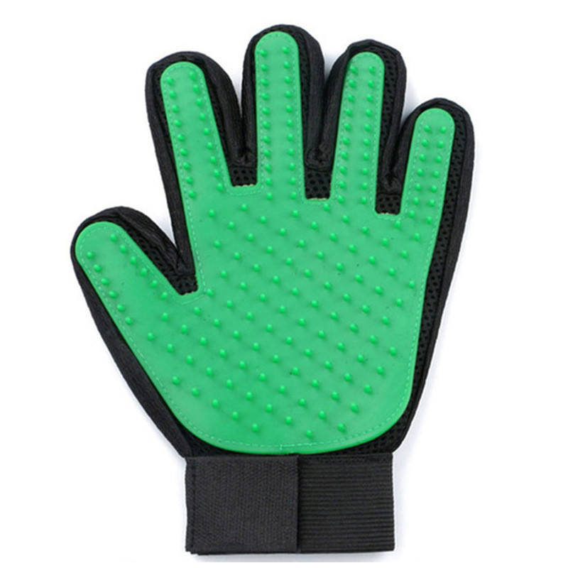Pet Grooming Glove - green color left hand