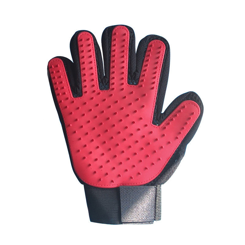 Pet Grooming Glove - red color right hand