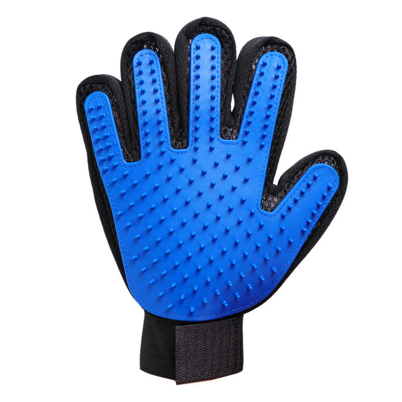 Pet Grooming Glove - blue color right hand