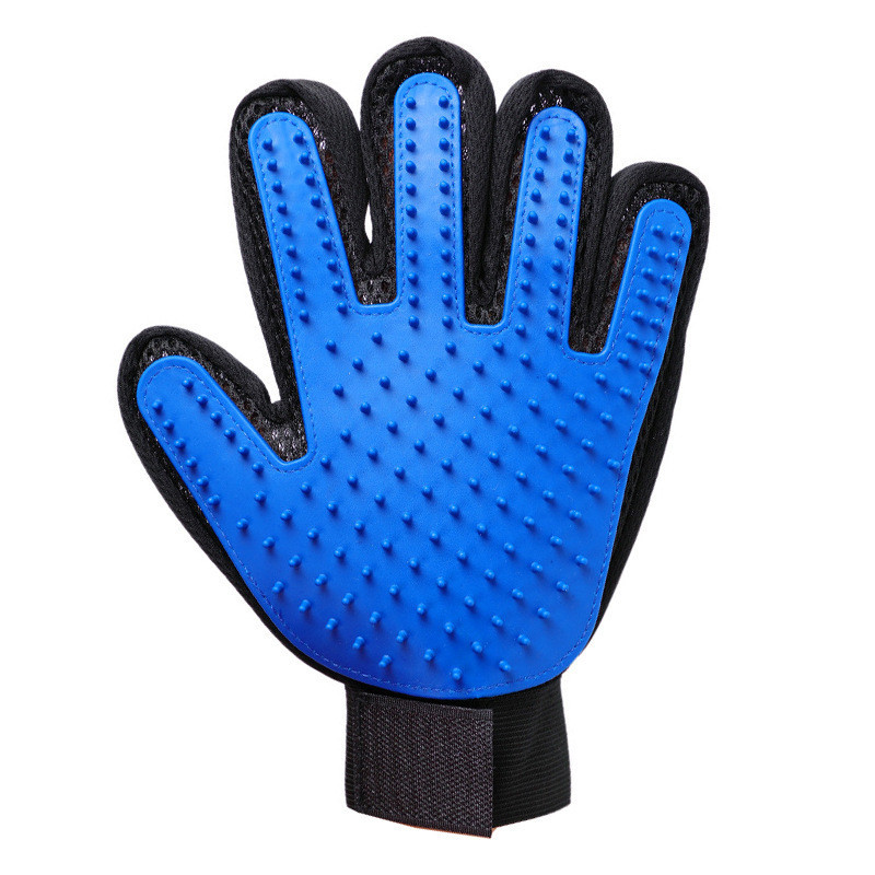 Pet Grooming Glove - blue color left hand