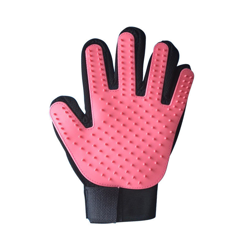 Pet Grooming Glove - pink color left hand