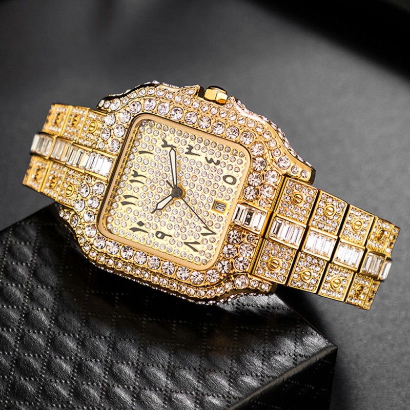 Hip Hop Full Diamond Quartz Watch