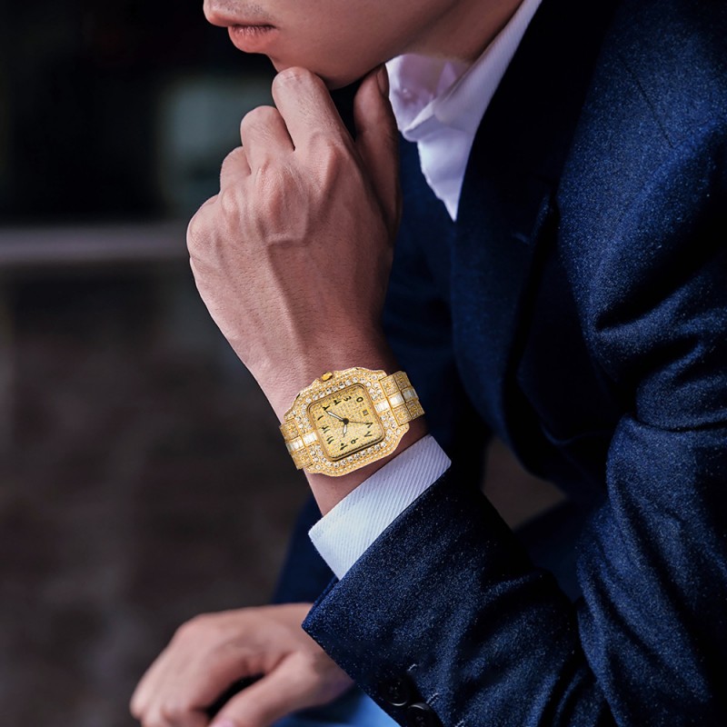 Hip Hop Full Diamond Quartz Watch