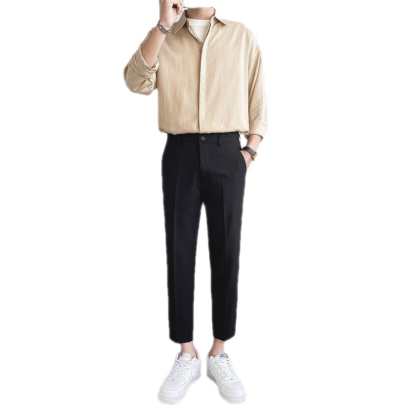 Solid Color Men's Casual Trousers