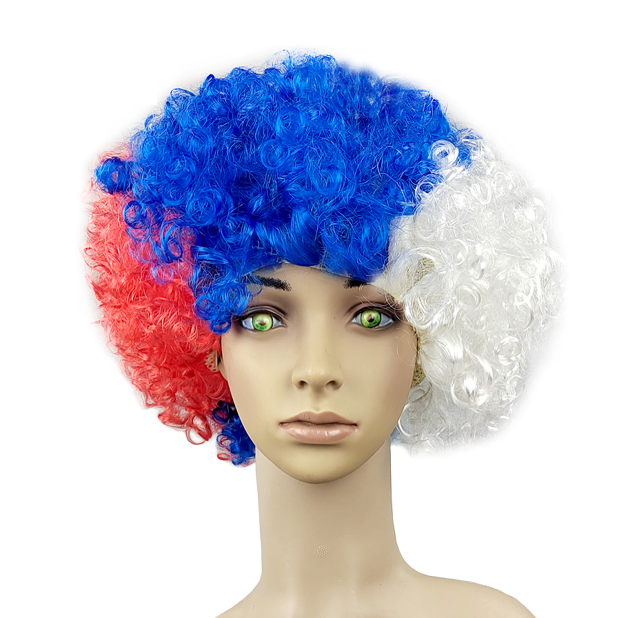 World Cup National Flag Colorful Curly Hair Wig