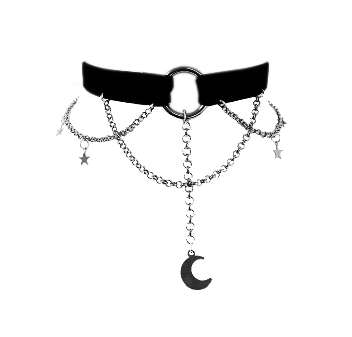 Necklace With Star And Moon