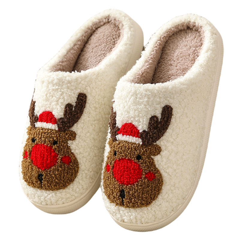 Christmas Elk Cotton Slippers