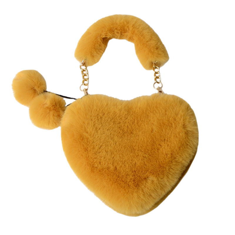 Plush Heart Shaped Handbag